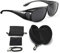 FALINGO Sonnenüberbrille Überzieh Sonnenbrille polarisiert CLASSIC EDITION UV 400 (Schwarz, Grau)