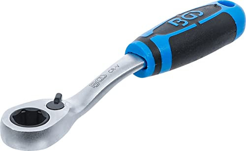 BGS 2181-1 | Durchsteck-Umschaltknarre | Abtrieb Sechskant 13 mm | feinverzahnt | ergonomisch | rutschfest | Knarre | Ratsche