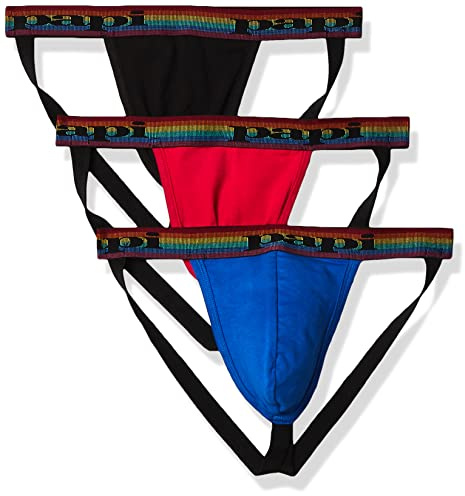 papi Herr 3-pack suspensoar, atletiskt stöd, luftiga träningsunderkläder för män, L