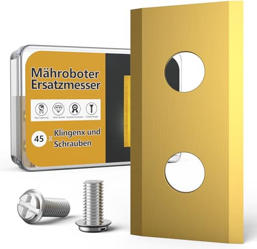 45x Messer für Worx Landroid Messer Mähroboter Klingen Titan Ersatzmesser für Worx Landroid Rasenroboter Titan-Klingen & verbesserte Schrauben Set für Mäh-Roboter Ersatzmesser Ersatzteile Zubehör