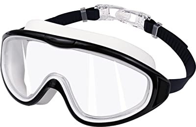 SWAUSWAUK Schwimmbrille Kinder - Kind Taucherbrille Mädchen Jungen 4-12 Jahre Größere Linse Wasserdicht Anti Fog (Schwarz & Weiß1)