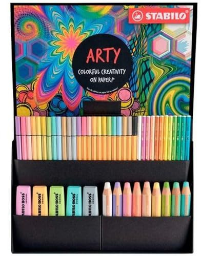 Textmarker, Multitalentstifte, Aquarell-Buntstifte, Fineliner & Premium-Filzstifte Pastell Creative Set 50er Kartonetui