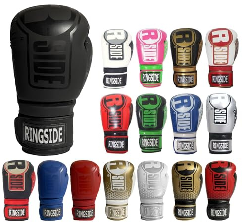 Ringside Apex Flash Sparring Gloves, IMF-Tech Boxing Gloves with Secure Wrist Support, Synthetic Boxing Gloves for Men and Women, Black and Black, 14 oz