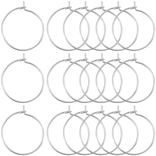 SUNNYCLUE 1 låda 300 st ringörhängen fynd 20 mm 316 rostfritt stål vinglas berlocker ringar öppna pärlringar vinglas ringar örhänge pärlor ringar för smyckestillverkning gör-det-själv hängande
