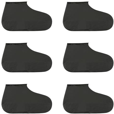 Shengxi 3 Paia Copriscarpe Impermeabili, Nero Riutilizzabile Copri Scarpe Copriscarpe Antiscivolo Copriscarpe in Silicone per Uomo Donna Giornate Piovose e Nevose Campeggio Viaggi