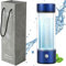 Wasserstoff-Wasserflasche, 420ml Wasserstoff-Wasser-Generator, Wasserstoff-Wasser-Maschine, tragbarer Wasserstoff-Wasserflasche-Generator für Heimreise (blau)