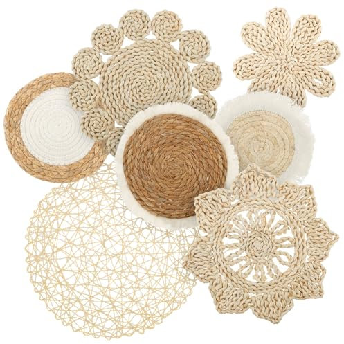 Foppla Ceste di cestini da Parete Decor Decorazioni in Stile Bohémien Fatte a Mano cesti da Parete in Vimini Facili da Pulire Il Cesto Sicuro Arte mura