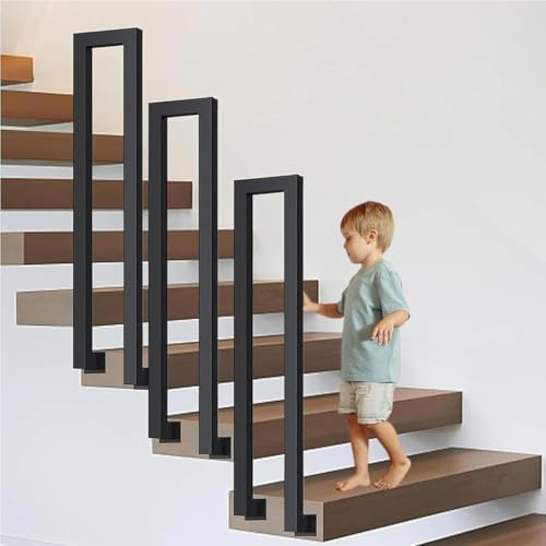 Barandilla de hierro forjado con barandilla de escalera en forma de u, barandilla de Seguridad antideslizante, pasillo del ático del jardín, barandilla de apoyo del Hotel Villa(Size:3.11ft/95cm)