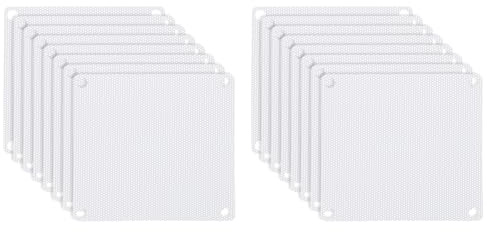 PATIKIL 140 mm/5,5 tum PC-fläkt dammnät, 16-pack PVC datorkylare dammfilter PC-fodral dammskydd grillar för datorkylare fläkt PC-fodral dammtät, vit