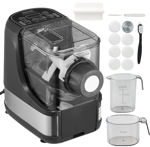 VEVOR Electric Pasta Maker, 150W Automatic Noodle Maker Machine with 8 Pasta Shapes, 4 Intelligent Modes, 500g Flour Capacity Pasta Maker Machine with Measuring Cups, Cleaning Brush for Home Kitchen