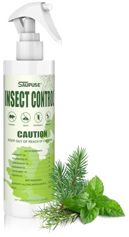 Pest & Insect Control Spray, Spider Repellent Indoor, Repel Spiders, Ants, Silverfish, Mosquitoes, Moths, and More, Plant Formula Safe for Indoor/Outdoor Use