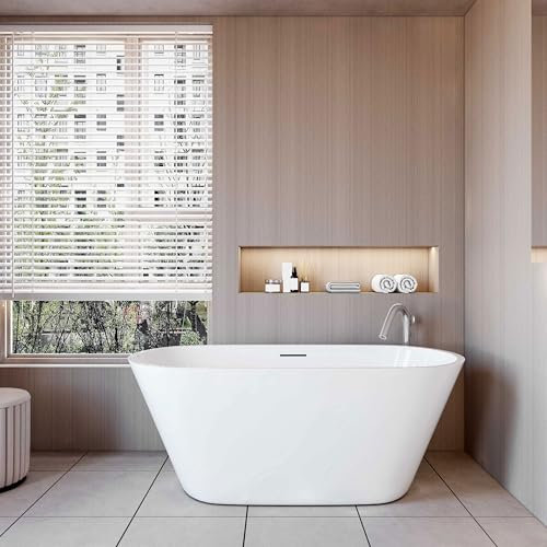 Simple Bathrooms Double Ended Shower Bathtub White Acrylic Freestanding Modern Style - 1500x700mm