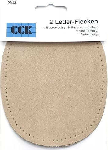 Lederflicken, Flicken zum annähen - Echtes Leder (Beige)
