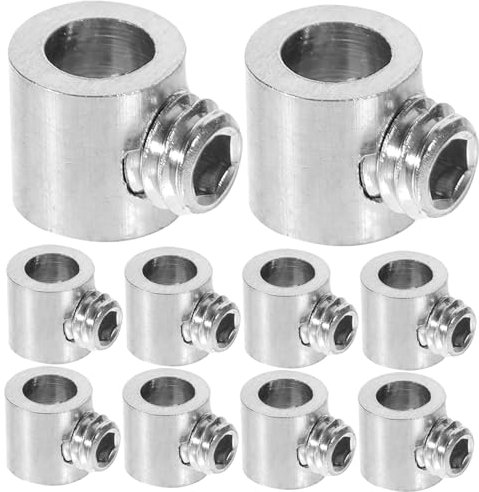 VALICLUD 10 Abrazaderas Para Cables De Acero Para Cable De 1-1,5 Mm, Sujetador De Cuerda Doble Cara, Clip De Alambre Resistente Para Colgar Luces y Carteles, Kit De 10 Unidades