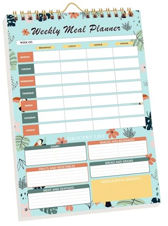Sghtil Pianificatore settimanale di pasti,Notebook settimanale per pianificazione pasto senza date per uomo | Organizzatore di alimentazione sana per tutta la famiglia
