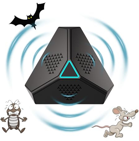 Ultrasonido para Ratas, Repelente ultrasónico para Ratones, Ratones y Ratas 360° con luz LED Repelente ultrasónico disuasores para Ratones roedores parásitos Ratas, arañas, polillas y Hormigas