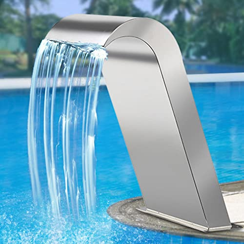 Fontana a cascata in acciaio inossidabile,fontana per piscina,Cascata Piscina Decorazione per Piscina Getti per Piscine Sepolto/sopra il terreno,Stagno,Patio(300x600mm)