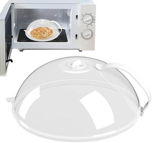 Cubierta para platos de microondas: tapa reutilizable de 30 cm, antisalpicaduras, protección duradera resistente al calor, protección transparente contra salpicaduras de microondas para uso en