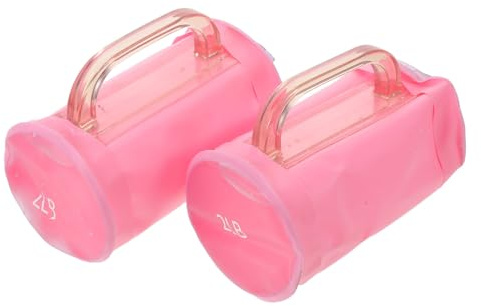 Holibanna Mancuernas Portátiles Rellenas de Agua 1,8 Kg (4 Lb) Juego de 2 Rosas, Ajustables y Ligeras para Entrenamiento de Fuerza en Casa, Viajes y Deportes Acuáticos