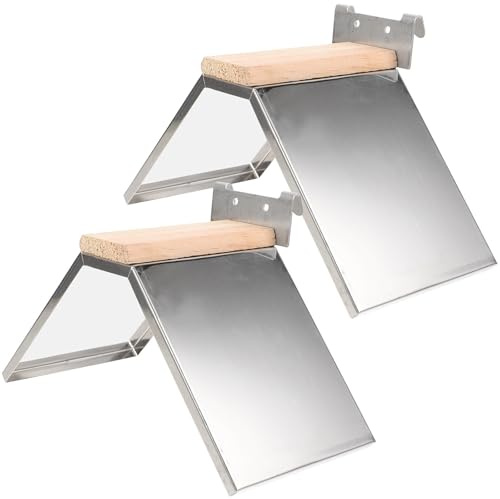 HORIALENCE 2pcs Iron Wood Stand Pigeon Rest Perch Plastic Base, Reliable Playing for Parrot and Pet Supplies Bird Cage Accessory