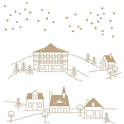 Glimmer Winter Village - Glimmer Hot Foil Plate - Yana’s Christmas Foiled Basics Collection by Yana Smakula
