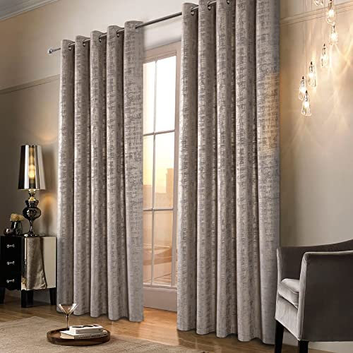always4u Soft Velvet Curtains 100% Blackout for Window for Bedroom Thermal Gold Foil Printed Shining Luxury Window Treatment Drapes for Living Room 1 Pair Champagne 66 * 72