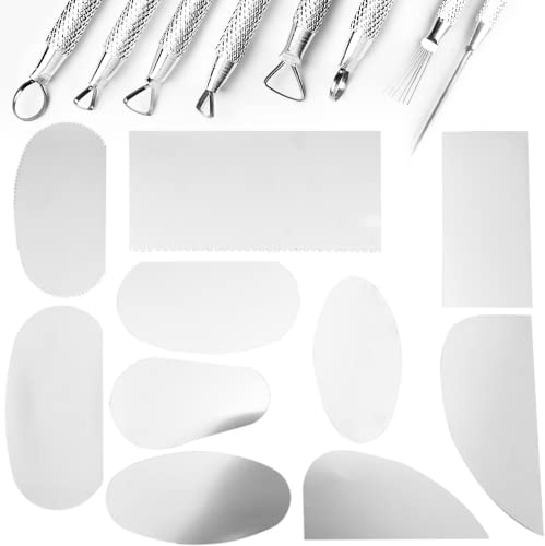 Kit de herramientas de cerámica de arcilla,10 cortadores de raspador para esculturas de cerámica,con 8 herramientas de tallado de aluminio para esculturas de cerámica