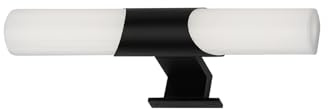 BRILONER Leuchten - LED Spiegelleuchte Bad, Spiegellampe Badezimmer, IP44, tralweiße Lichtfarbe, 7W, Schwarz, 32 cm, 2113-015