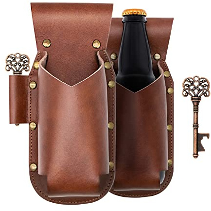 iPihsius Beer Holster, Beer Holster for Men 2PCS,Bottle Opener Included Beer Gift for Men Party Picnic Beach Soda Cans Beverage Holder