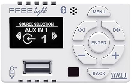 Vivaldi Giove FREELIGHT - Amplificatore compatto per 503 con lettore USB e BLUETOOTH integrati (Bianco)