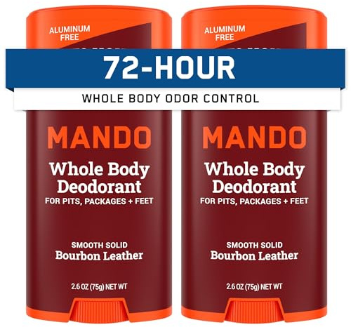Mando Whole Body Deodorant For Men - Solid Stick - 2.6 oz, 2 pk - Bourbon