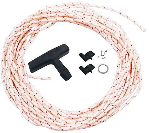 AiBiCi 3mm Recoil Starter Rope 10 Meter Pull Cord for Stihl Husqvarna Echo Homelite Ryobi Craftsman Briggs and Stratton Lawn Mower String Trimmer Chainsaw Weed Eater Brush Cutter Engine Parts