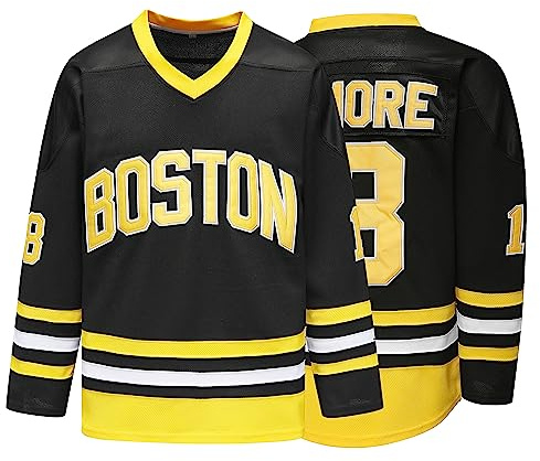 Boston Happy Gilmore #18 Adam Sandler 1996 - Camiseta de hockey sobre hielo con letras y números cosidos, tallas S-XXXL, Negro, Medium