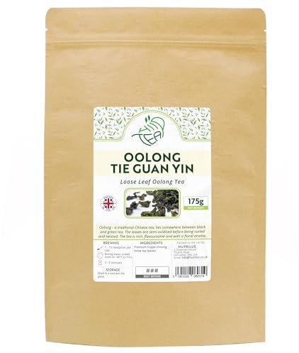 Oolong Tie Guan Yin Premium Loose Leaf Tea - Iron Goddess of Mercy Oolong from Fuijan, China (175g, Tie Guan Yin)