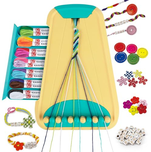 Rincalivestra kit bracelet bresilien, fils bracelet brésilien cadeau fille 6 7 8 9 10 11 12 ans, bracelet jeux fille 10 ans, fil brésiliens, Avec 28 Fils Pré-découpés Et 115 Perles