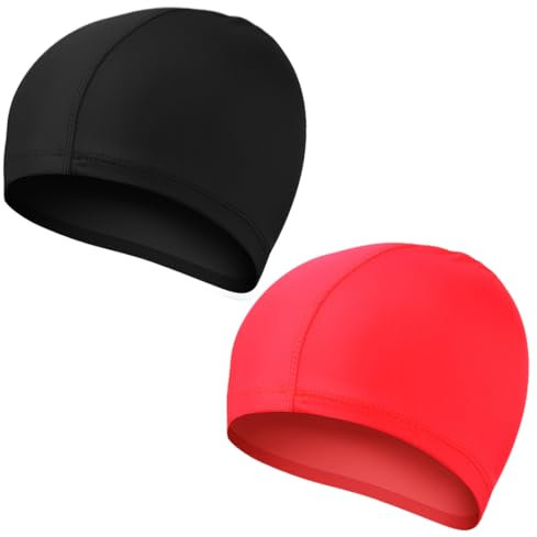 UENXRXE 2 Stück Badekappe Für Kinder Erwachsene,Komfort Stoff Schwimmhaube Badehaube Bademütze Für Mädchen Jungen Damen Herren,Badekappe Kinder Jungen