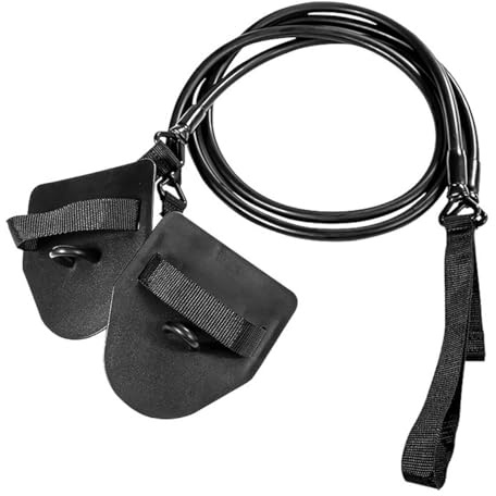Laroal Entraîneur de natation terrestre avec pagaies à main, corde de résistance, bande élastique détachable pour améliorer la force des bras (noir 60 lb)