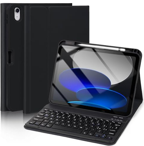 WALWALO Tastatur Hülle für iPad A16 11. Generation 2025 11 Zoll - Magnetische Abnehmbare Keyboard, Schutzhülle mit Stifthalter für iPad 10. Gen - QWERTZ Deutsches Layout