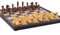 WUSJCOF Jeu d'échecs en bois pour adultes, Jeu d'échecs magnétique pliable portable pour enfants débutants Voyage, jeu de pièces d'échecs avec plateau de rangement portable (2 joueurs)