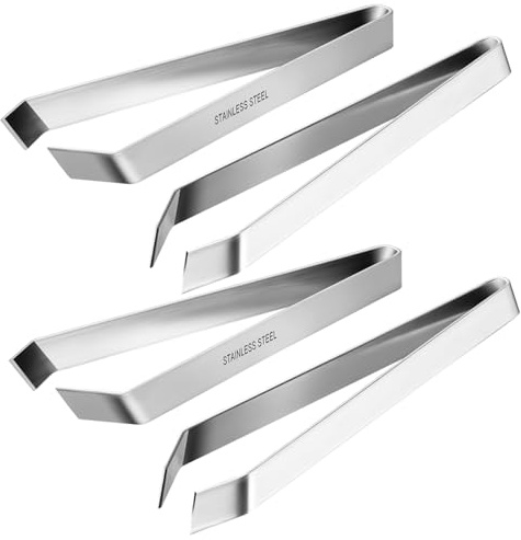 HAKIDZEL Fish Bone Tweezers Set of 2 Stainless Steel Cooking Tongs Professional Kitchen Tweezers for Fish Bone Removal Seafood Tool for Chefs and Home Cooks