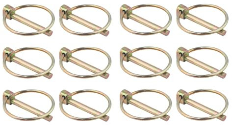 Lot de 18 goupilles pliantes pour remorque avec anneau en acier galvanisé - Goupilles de sécurité de type O pour bateau, remorque, tracteur, chariot, tondeuse à gazon