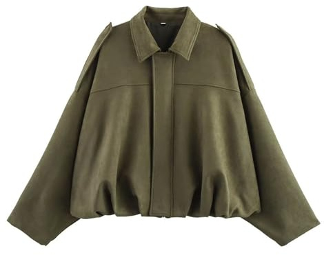 Giacca Moto Donna Bomber Softshell in Finta Pelle Scamosciata con Risvolto Colletto in Pelle Scamosciata Giacche Primavera Inverno Caldo Maniche Lunghe Moda Camoscio Giacca Vintage Cappotto