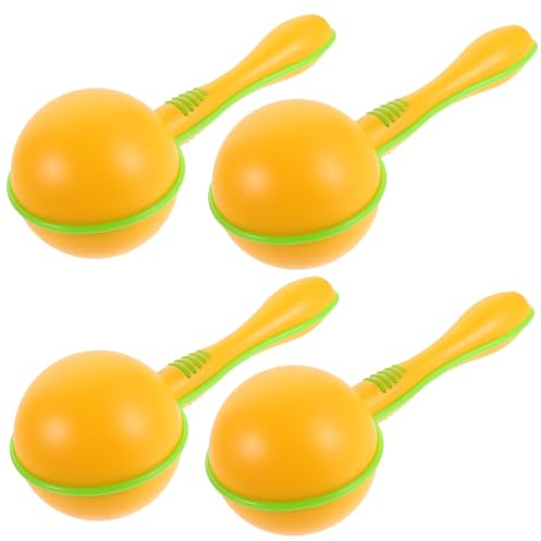 HONITANO 4 pezzi di maracas in plastica: sonagli per bambini, rumorosi, per calze di Natale, regali di compleanno, martelli per sabbia, giocattoli per feste, eventi sportivi, carnevali, strumenti