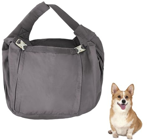 Dog Cat Sling Carrier, Adjustable Reversible Breathable Pet Shoulder Tote with Escape-proof Leash & Wider Shoulder Pad for 26.5-44 lbs Dogs