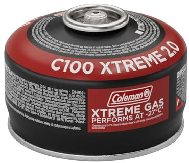 Coleman cartouche de gaz C100 Xtreme | Fonctionne jusqu'à -27 °C | Cartouche auto-obturante pour tous les réchauds à gaz Coleman | Cartouche compacte refermable | Idéale pour randonnée et camping