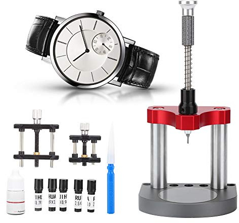 MENDUNER Kit de Réparation Montre pour Pieds de Cadran, Machine à Souder Horloger avec Support de Mouvement, Colle, Stylo à Huile et 100 Pieds de Cadran