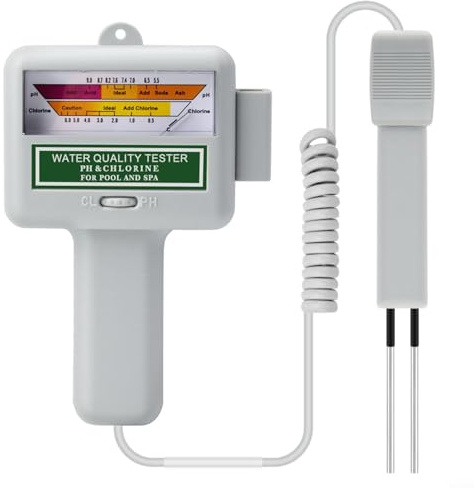 Misuratore digitale di pH e livello di cloro, accurato dispositivo di test della qualità dell'acqua della piscina con sonda per piscine, spa e acquari