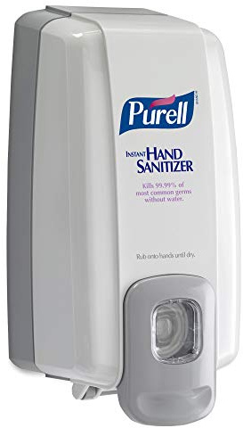 PURELL NXT Push-Style SPACE SAVER Sanitizer Dispenser, Dove Grey, for 1000 mL PURELL NXT Sanitizer Gel Refills (Pack of 1) - 2120-06