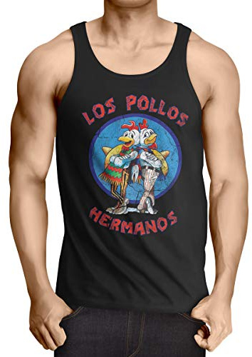 style3 Los Pollos linne för herr Tank Top White Walter Meth, svart, XL