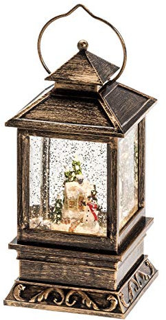 Konstsmide 2804-000 Lanterne-Tempête à LED avec Bonhomme de Neige, Verre, 0.1 W, Blanc, 10.5 x 10.5 x 22 cm